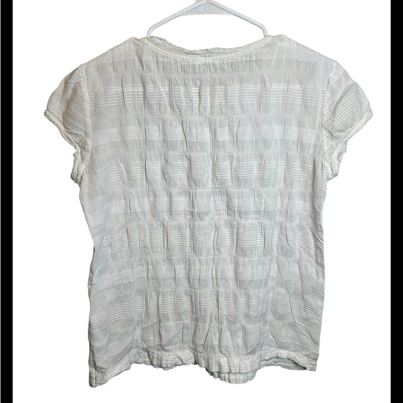 Sundance "Cloud Nine" White Textured Boho Blouse Size XS - Picture 4 of 5